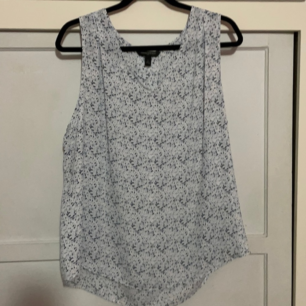 Banana Republic blue and gray Fashion Forward Trendy Chic Sleeveless top blouse